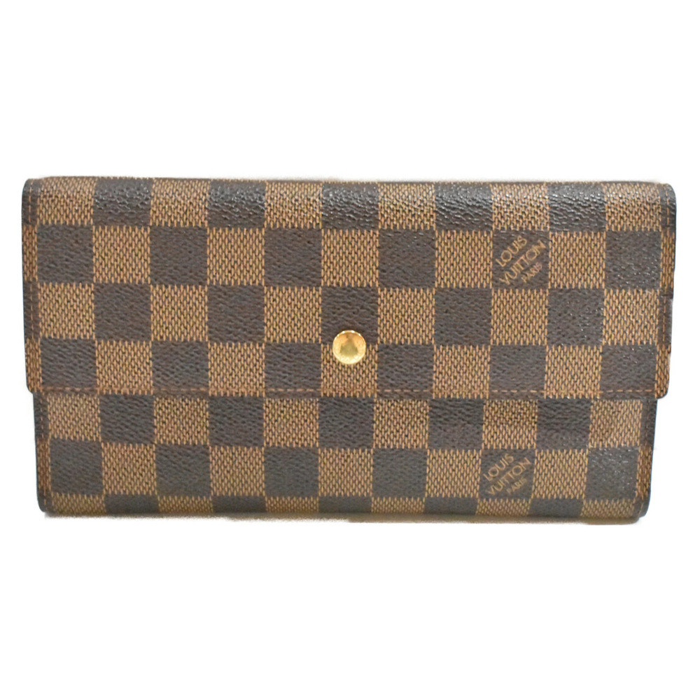 LOUIS VUITTON Portefeuille International Damier Brown Canvas Long Wallet